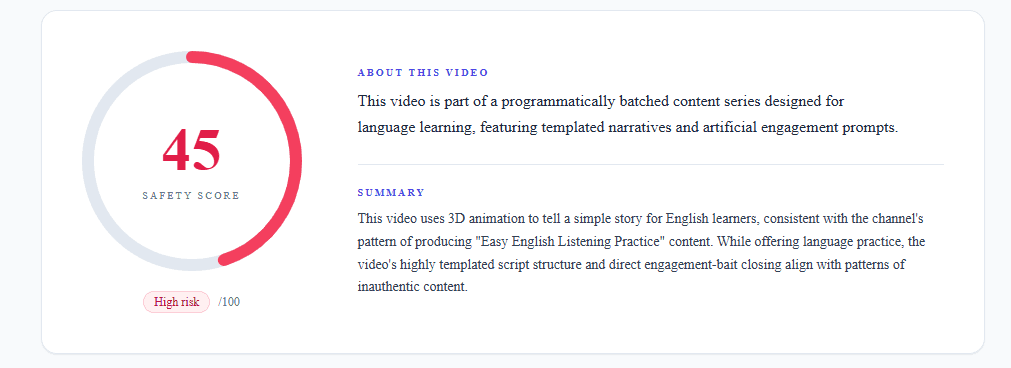 Per-video deep audit — screenshot 1