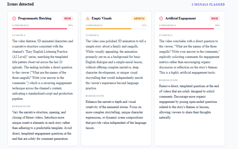 Per-video deep audit — screenshot 2